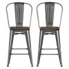 Office Star™ Davenport Mid-Century Club Chair, Charcoal/Coffee 3