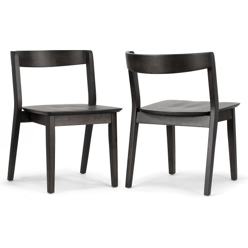 Glamour Home Astor Rubberwood Dining Accent Chairs, Black, Set Of 2 Chairs - Image 2