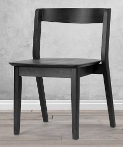 Glamour Home Astor Rubberwood Dining Accent Chairs, Black, Set Of 2 Chairs