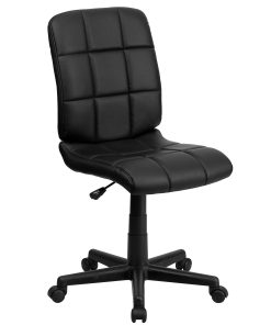 Flash Furniture Quilted Vinyl Mid-Back Swivel Task Chair, Armless,  Black 2