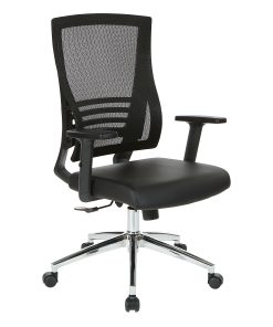 Office Star™ WorkSmart Screen-Back Bonded Leather Manager’s Chair, Black 2