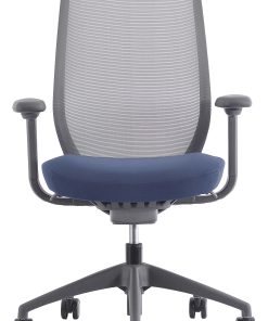 WorkPro® 6000 Series Multifunction Ergonomic Mesh/Fabric High-Back Executive Chair, Gray Frame/Blue Seat, BIFMA Compliant 2