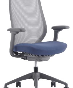 WorkPro® 6000 Series Multifunction Ergonomic Mesh/Fabric High-Back Executive Chair, Gray Frame/Blue Seat, BIFMA Compliant