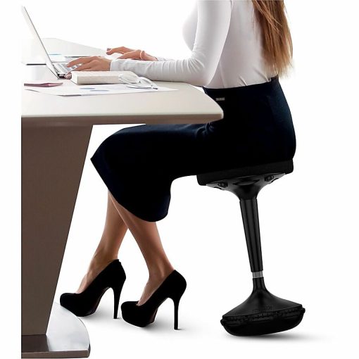 Wobble Stool Standing Desk & Balance Office Stool for Active Sitting Black Adjustable Height 23-33" Sit Stand Up Perching Chair Uncaged Ergonomics - Image 2