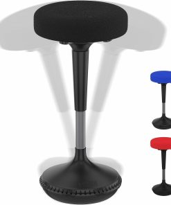 Wobble Stool Standing Desk & Balance Office Stool for Active Sitting Black Adjustable Height 23-33" Sit Stand Up Perching Chair Uncaged Ergonomics