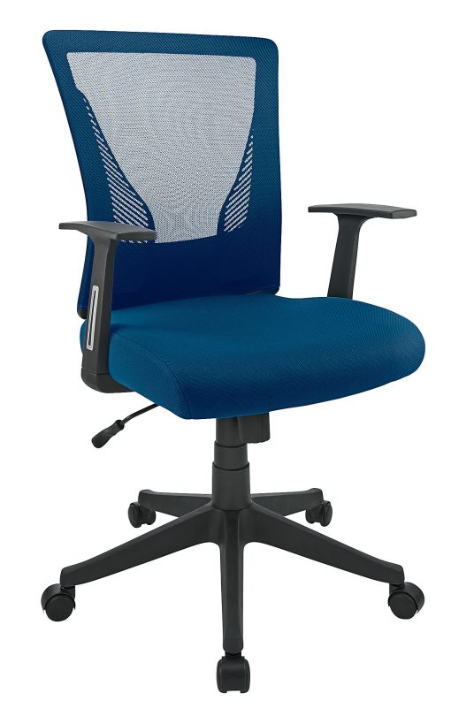 Realspace® Radley Mesh/Fabric Mid-Back Task Office Chair, Rich Blue, BIFMA Compliant