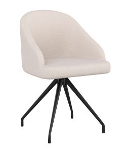 Martha Stewart Sora Upholstered Mid-Back Stationary Office Task Chair, Boucle, White/Oil-Rubbed Bronze 2