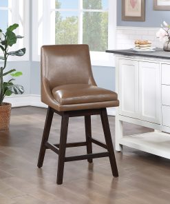 Office Star Allingham Swivel Counter Stool, Dark Walnut/Molasses 2