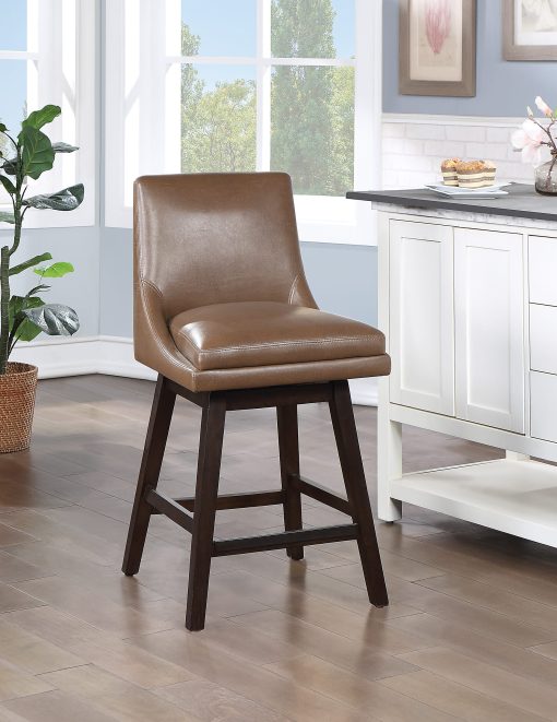 Office Star Allingham Swivel Counter Stool, Dark Walnut/Molasses - Image 2