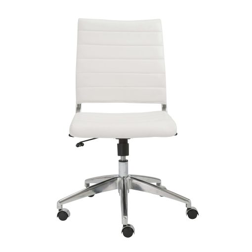Eurostyle Axel Armless Faux Leather Low-Back Commercial Office Task Chair, White - Image 2