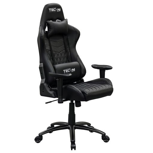 Techni Sport Ergonomic Faux Leather Computer Gaming Chair, Black