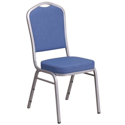 Flash Furniture HERCULES Series Crown Back Stacking Banquet Chair, Blue/Silver - Image 2