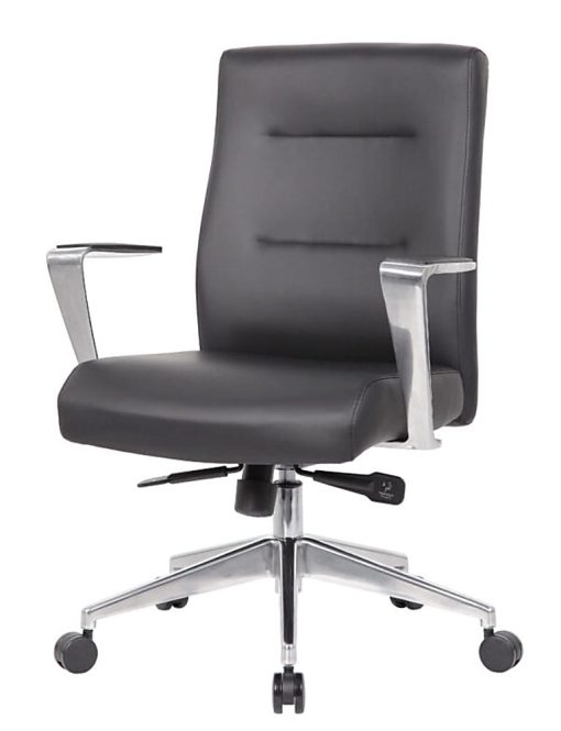 Boss Office Products Modern Ergonomic Vinyl High-Back Conference Executive Office Chair, Black - Image 2