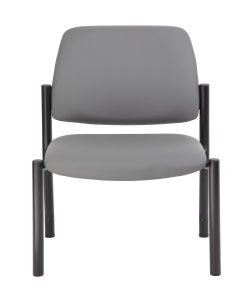 Boss Office Products Antimicrobial Vinyl Mid-Back Armless Guest Chair, Gray