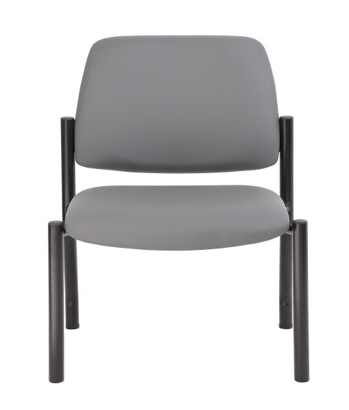 Boss Office Products Antimicrobial Vinyl Mid-Back Armless Guest Chair, Gray
