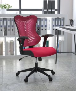 Flash Furniture Mesh High-Back Executive Office Chair, Burgundy/Black
