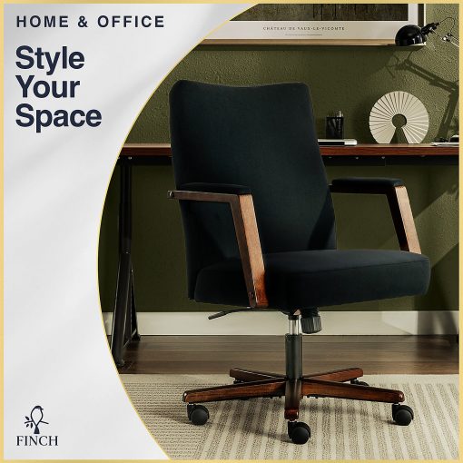 Finch NEO ONE Ergonomic Fabric Hi-Back Executive Office Chair, Black - Image 2