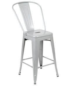 Flash Furniture 24″H Commercial-Grade Metal Counter Stool, Silver 2