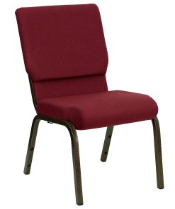 Flash Furniture HERCULES Series Stacking Church Chair, Burgundy/Goldvein 2
