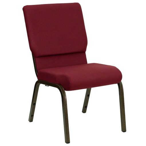 Flash Furniture HERCULES Series Stacking Church Chair, Burgundy/Goldvein - Image 2