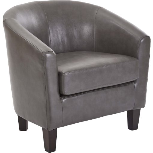 Ave Six Work Smart™ Ethan Tub Chair, Pewter/Dark Espresso - Image 2