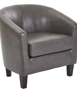 Ave Six Work Smart™ Ethan Tub Chair, Pewter/Dark Espresso