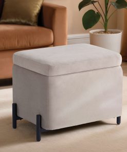 Lifestyle Solutions Kansas Small Storage Ottoman, 24″W x 16″D x 18″H, Taupe 2