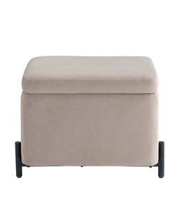 Lifestyle Solutions Kansas Small Storage Ottoman, 24"W x 16"D x 18"H, Taupe