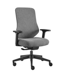 Eurostyle Jeppe Fabric High-Back Office Task Chair, Gray/Black
