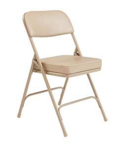 National Public Seating Vinyl-Upholstered Folding Chair, Beige, Set Of 2 2