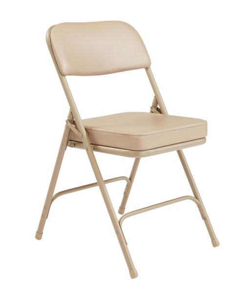 National Public Seating Vinyl-Upholstered Folding Chair, Beige, Set Of 2 - Image 2