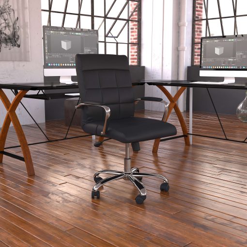 Flash Furniture Vinyl Mid-Back Executive Office Chair, Black - Image 2