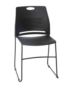 Flash Furniture HERCULES Commercial Grade 660-lb Capacity Plastic Stack Chair With Carrying Handle, Black 2