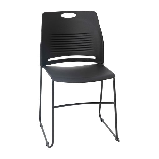 Flash Furniture HERCULES Commercial Grade 660-lb Capacity Plastic Stack Chair With Carrying Handle, Black - Image 2