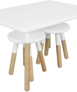 Ace Casual Children’s Table Set, 18-15/16″H x 23-5/8″W x 28-3/4″D, White/Natural 2