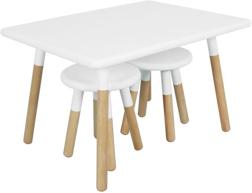 Ace Casual Children's Table Set, 18-15/16"H x 23-5/8"W x 28-3/4"D, White/Natural - Image 2