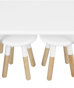 Ace Casual Children's Table Set, 18-15/16"H x 23-5/8"W x 28-3/4"D, White/Natural