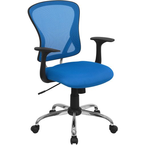 Flash Furniture Mesh Mid-Back Task Chair, Blue/Black/Chrome - Image 2