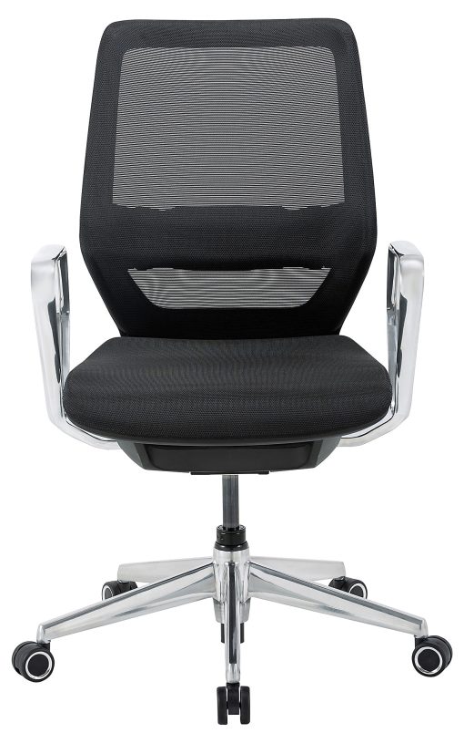 WorkPro® Sentrix Ergonomic Mesh/Mesh Mid-Back Manager Office Chair, Fixed Arms, Black, BIFMA Compliant - Image 2