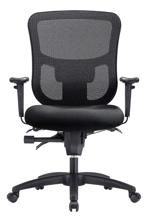 WorkPro® 9500XL Series Big & Tall Ergonomic Mesh/Premium Fabric Mid-Back Chair, Black/Black, BIFMA Compliant - Image 2