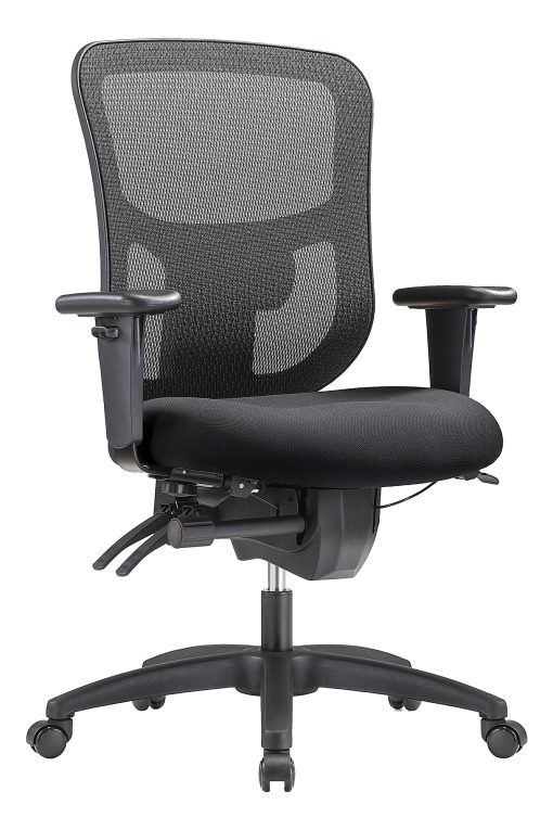 WorkPro® 9500XL Series Big & Tall Ergonomic Mesh/Premium Fabric Mid-Back Chair, Black/Black, BIFMA Compliant