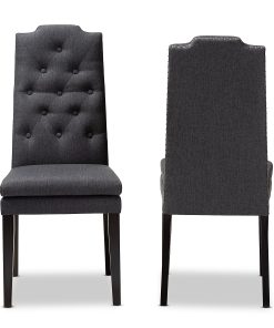 Baxton Studio 9113 Dylin Dining Chairs, Charcoal, Set Of 2 Chairs 2