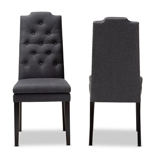Baxton Studio 9113 Dylin Dining Chairs, Charcoal, Set Of 2 Chairs - Image 2