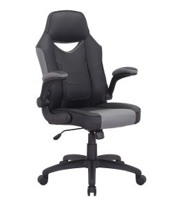 Elama Faux Leather High-Back Adjustable Office Chair, Black/Gray, 995120172M 2