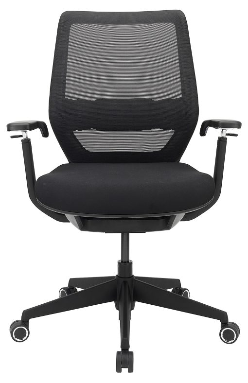WorkPro® Sentrix Ergonomic Mesh/Fabric Mid-Back Manager's Office Chair, 3D Arms, Black, BIFMA Compliant - Image 2