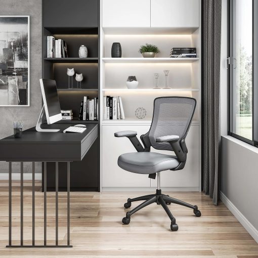 Techni Mobili Ergonomic Mesh Mid-Back Task Chair, Gray - Image 2