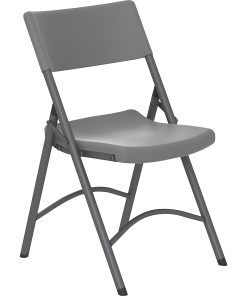 Cosco Zown Classic Commercial Resin Folding Chair - Gray Seat Color - Gray Back Color - Gray Frame Color - CSC60410SGY4E