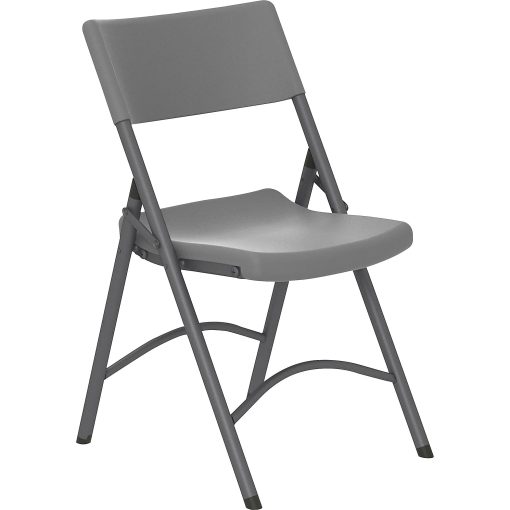 Cosco Zown Classic Commercial Resin Folding Chair - Gray Seat Color - Gray Back Color - Gray Frame Color - CSC60410SGY4E