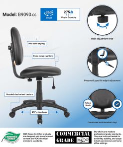Boss Office Products Task Chair With Antimicrobial Protection, Black 2