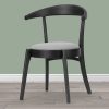 Glamour Home Audra Upholstered Fabric Dining Accent Chairs, Light Gray/Black, Set Of 2 Chairs